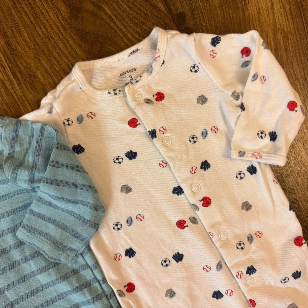 Baby Sleepers Boy 3 Months Outfits Clothes Carter's Sleep N Plays Rompers Footed